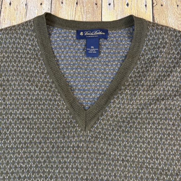 Brooks Brothers Lambswool Sweater Vest Mens XXL 2XL Vintage Made In Hong Kong - Picture 3 of 5